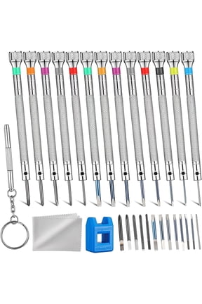 13PCS Professional Watch Screwdriver Set, Micro Precision Glasses Repair Kit, with 13PCS 0.2-2.0MM Extra Replace Blades, for Eyeglass Sunglass Watchmaker Jewelry Computer Phone Small Tools