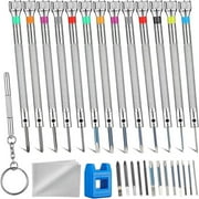13PCS Professional Watch Screwdriver Set, Micro Precision Glasses Repair Kit, with 13PCS 0.2-2.0MM Extra Replace Blades, for Eyeglass Sunglass Watchmaker Jewelry Computer Phone Small Tools