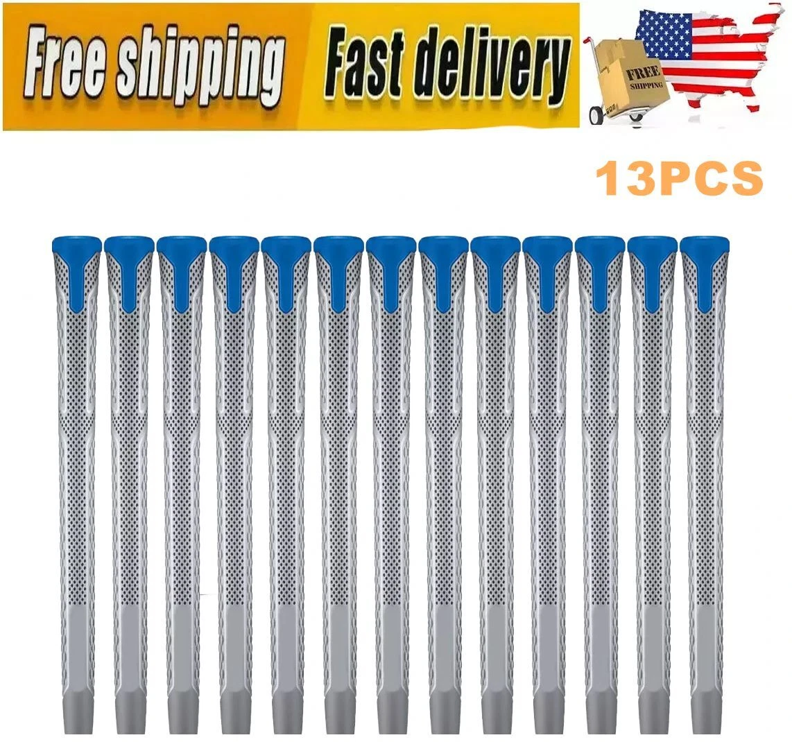 13PCS Rubber Non-Slip Golf Grip Golf Club Grip Golf Grip Midsize Gray