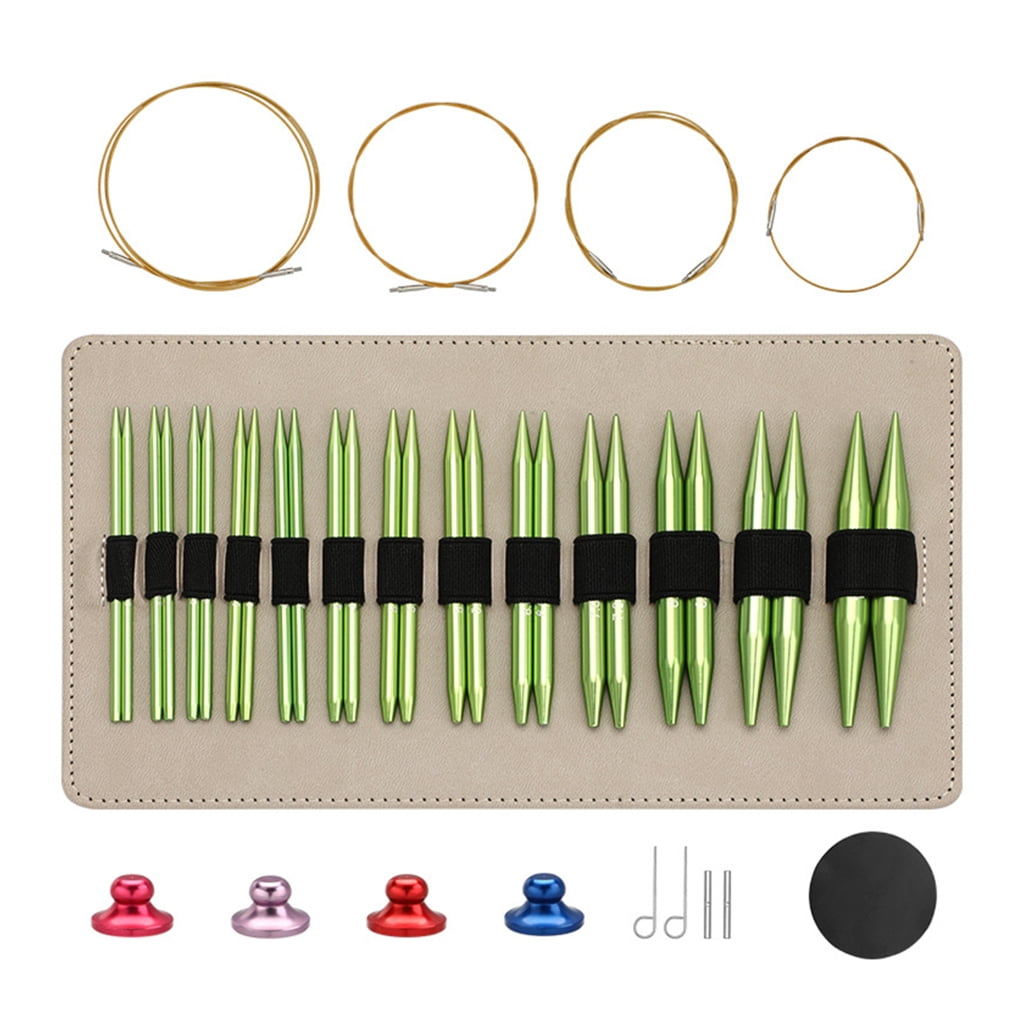 13Pairs Circular Knitting Needle Set with1eatherCase for Knitting Crocheting