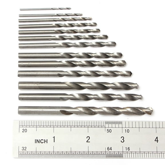 13Pcs 1.5-6.5Mm Hss Round Shank Bit Set Plated Bit Hss Hole Cutter Drilling Straight Shank Bit For Woodwork Fangkenuo