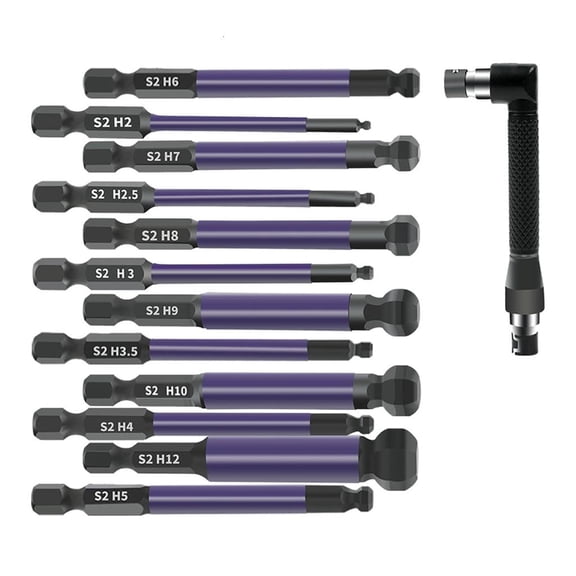 13Pcs Ball End Hex End Magnetic Screw Driver Drill Bit Set with 1/4inch Hex