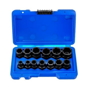 13Pcs Bolt Nut Extractor Set 3/8" Square Drive Nut Remover Socket Tool Wheel Lock Removal Kit For Damaged Frozen Studs Bolts Nuts Screws