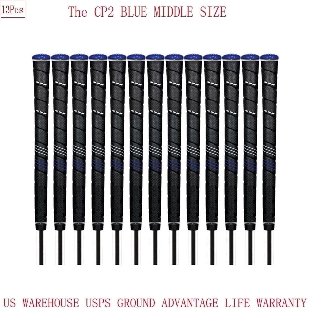 13Pcs CP2 Wrap Golf Club Grip Tacky Feel Blue Midsize Rubber 60R Unbranded