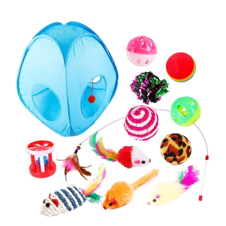 13Pcs Cat House Toy Interactive Toy Folding Tent Pet Colorful Tunnel Cat Tent for Small Animals Accessories