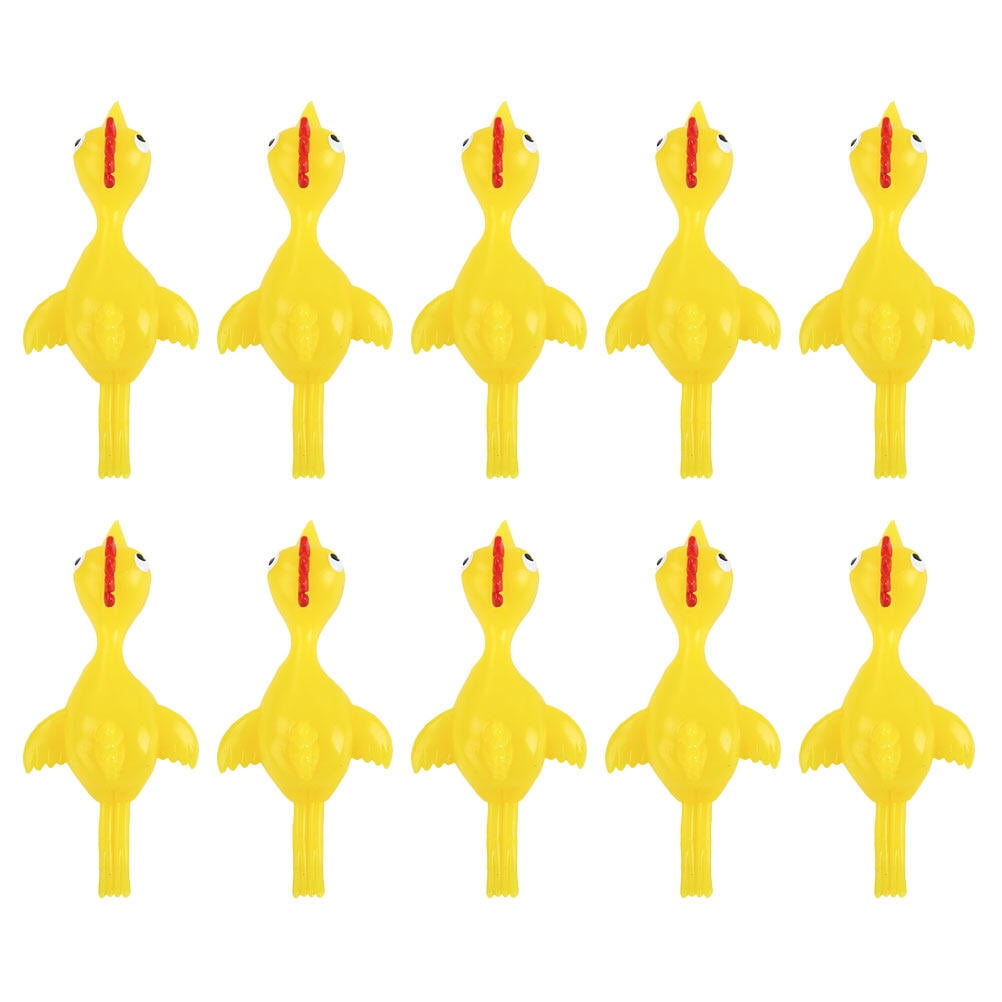 13Pcs Chicken Flick Stretchy Flying Chicken Rubber Chicken Turkey