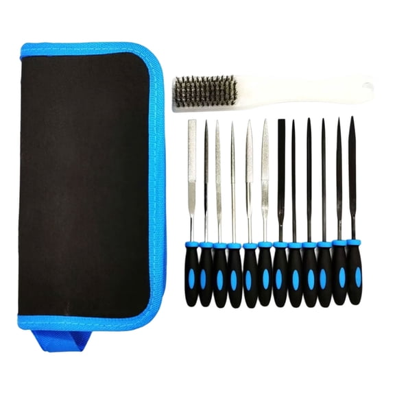 13Pcs Comprehensive Metal File Set with Brush Accurate File Set with Cleaning Brush for Intricate Crafting and Repairs