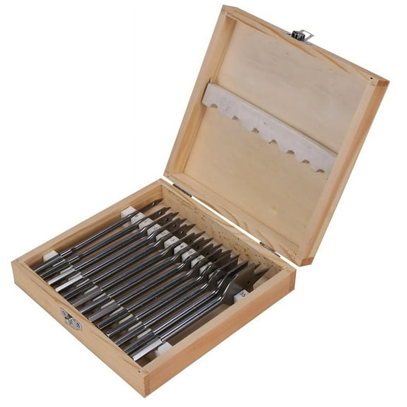 13Pcs Flat Spade Drill Bits Set Metal Bit Kit Hex