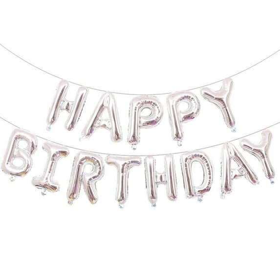 13Pcs Happy Birthday Balloon Aluminum Foil Inflatable Hanging Letter Balloons for Party Decorations