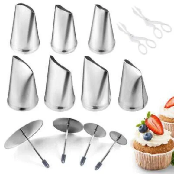 13Pcs Icing Flower Tools Cake Decorating Nozzles Kits Russian Piping Tips Xmas