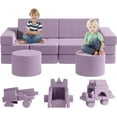 13Pcs Kids Sofa Couch with 2 Ottomans, Wanan Modular Toddler Couch