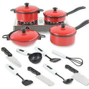 13Pcs Mini Kid Play House Toy Kitchen Utensils Cooking Pots Pans Food Dishes Cookware