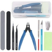 13Pcs Model Tools Kit Hobby Building Tools Craft Set For Beginner & Advanced Modeler, Suitable For Toy Car Robot Cartoon Craft Making, Durable Carbon Steel Side Pliers &