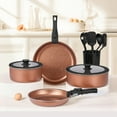 thumbnail image 1 of 13Pcs Nonstick Kitchen Pots and Pans Set with Removable Handles, Stackable RV Cookware, Oven & Dishwasher Safe, Non-Toxic, Heat Safe Up to 350°F, Champagne, 1 of 5
