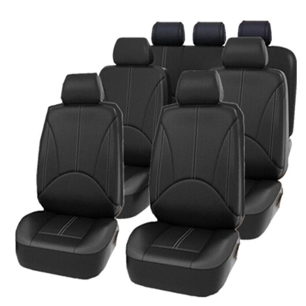 13Pcs PU Leather Seat Covers for Car Truck SUV Van 7Seats 3 ROW