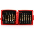 13Pcs Sae And Metric Tap Compound Drill Bits Kit Hex Shank Quick Change