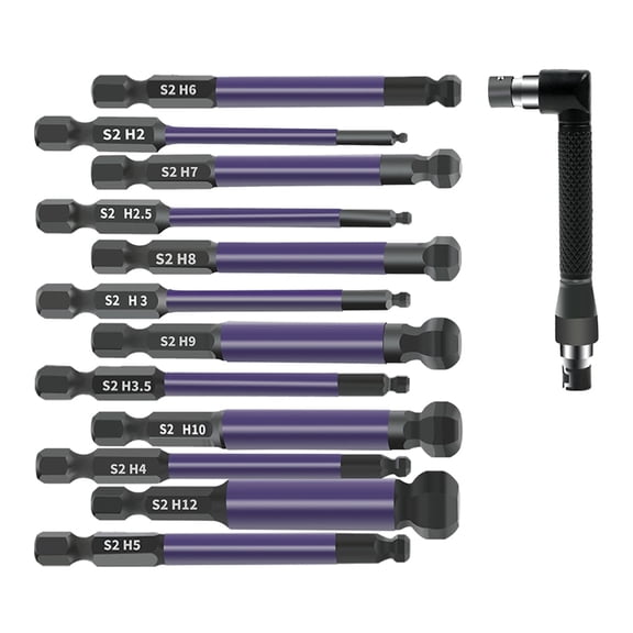 13Pcs Screw Driver Bit Ball End End Set 2/2.5/3/3.5/4/5/6/7/8/9/10/12mm Screw Driver Bit Set