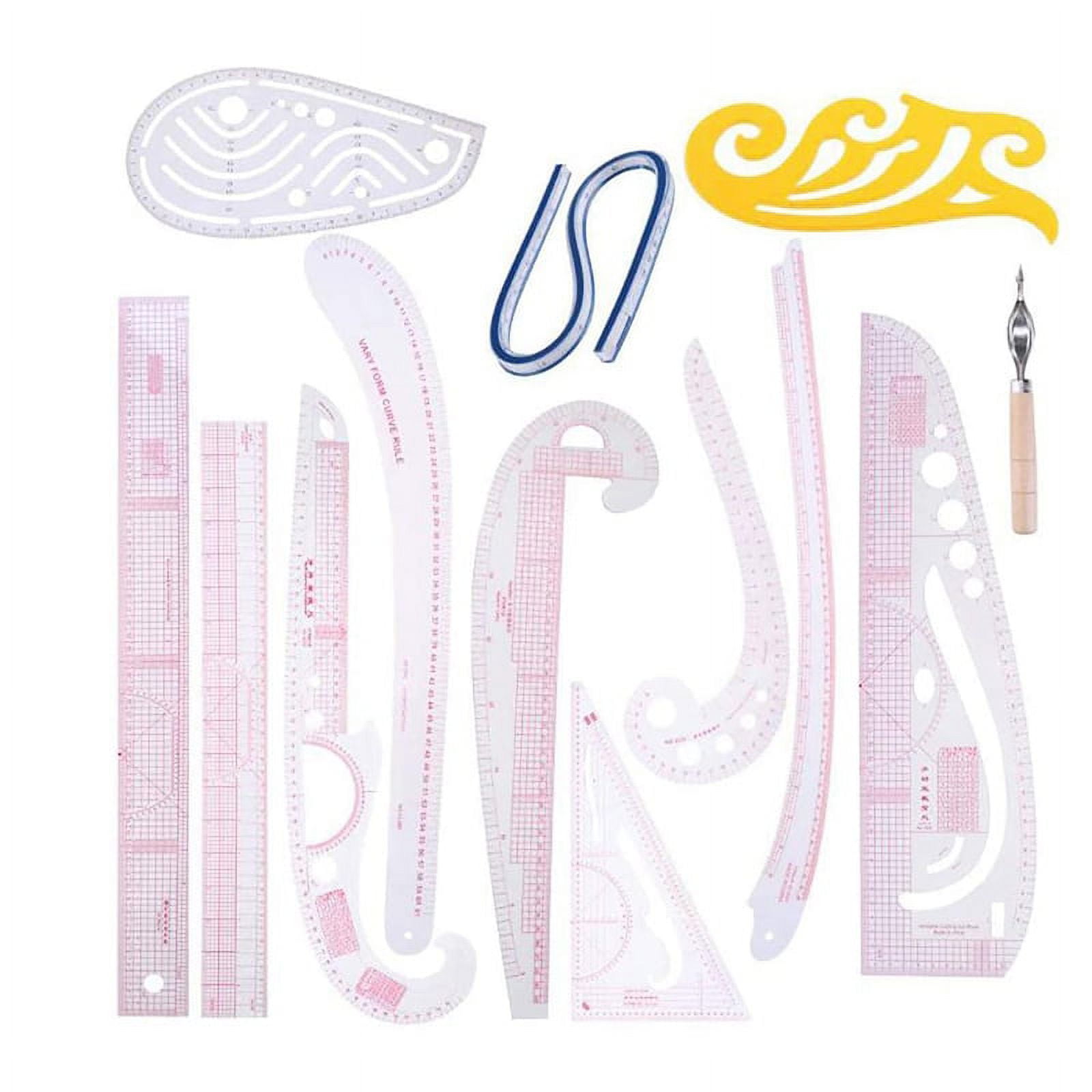 13PCS Styling Sewing French Curve Ruler Set, Dress Makers Ruler Clear Sewing  Tailors Pattern Making Ruler