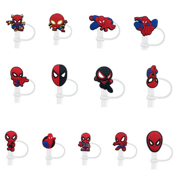 13Pcs Spider  Straw Cover Cap for Stanley Cup 40oz/30oz Tumbler, 10mm Reusable Cute Drinking Straw Topper Accessories, Portable Protector Plugs Decorations Gifts for Kids Party Favors