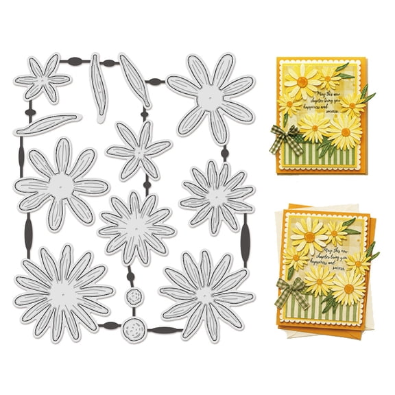 13Pcs Spring Flowers Metal Cutting Dies for Card Making Floral Flowers 10D Die Cuts Flower Leaves Embossing Stencils Template