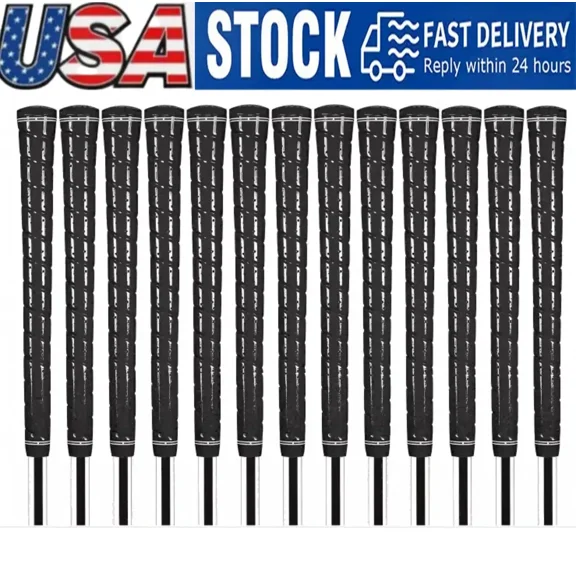 13Pcs Standard Golf Grip Club Grip Tour Wrap High-Tack Durability Grip Rubber Girp Black