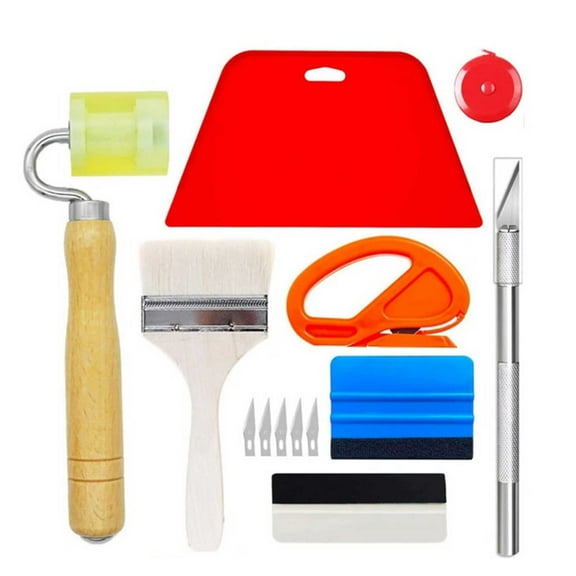 13Pcs Wallpaper Smoothing Tools,Wallpaper Tool Kit with Squeegee Smoother,Seam Roller,Wallpaper Brush for Wallpaper Hanging, Wallpaper Paste