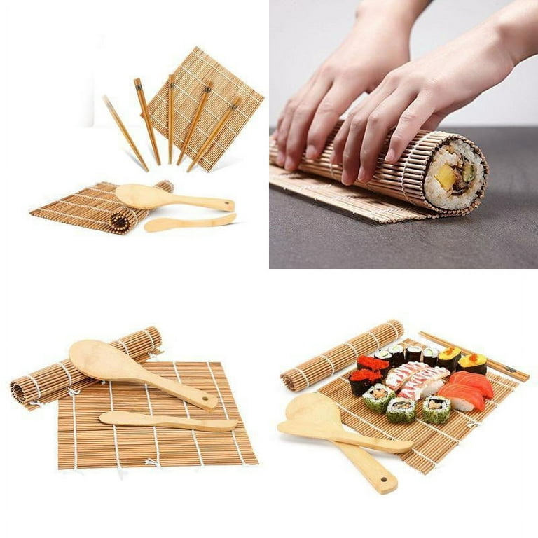 Qiilu 13pcs/set Bamboo Sushi Making Kit Family Office Party Homemade Sushi Gadget for Food lovers, Sushi Tool, Sushi Set, Size: One size, Beige