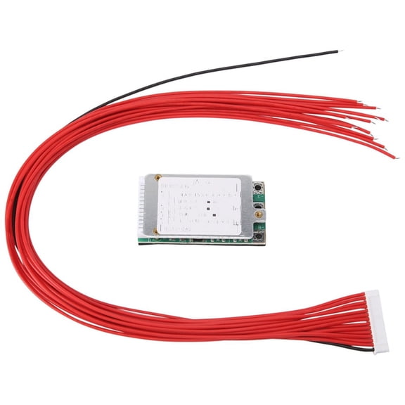 13S 48V 15A Li-Ion Lipolymer Battery Protection Board PCB Board with Heatsink for E-Bike EScooter,1 * Li-ion Battery Protection Board 1 * wire,Silver & green