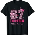 thumbnail image 1 of 13Th Birthday Leopard Pink Bow T Shirt Size S-5XL, 1 of 5