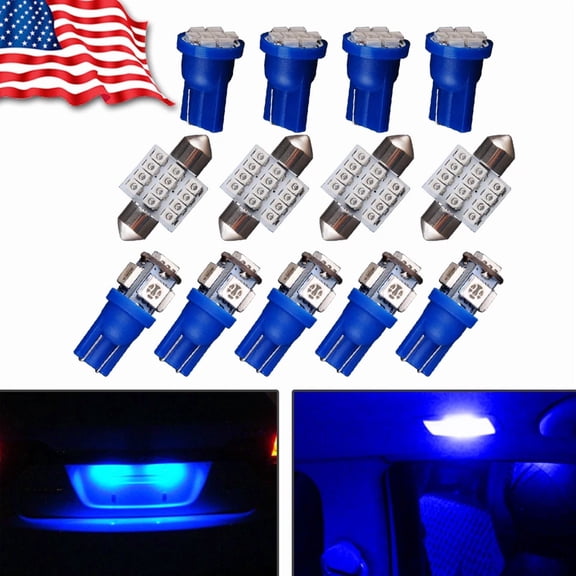 13X Auto Car Interior Led Lights Dome License Plate Bulbs Kit Accessories 8000K