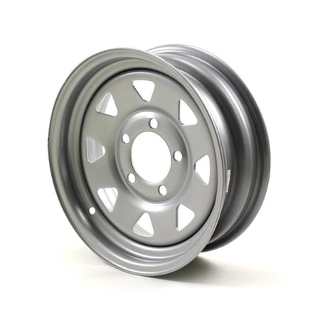 13X4.5 5-Lug on 4.5" Silver Spoke Trailer Wheel
