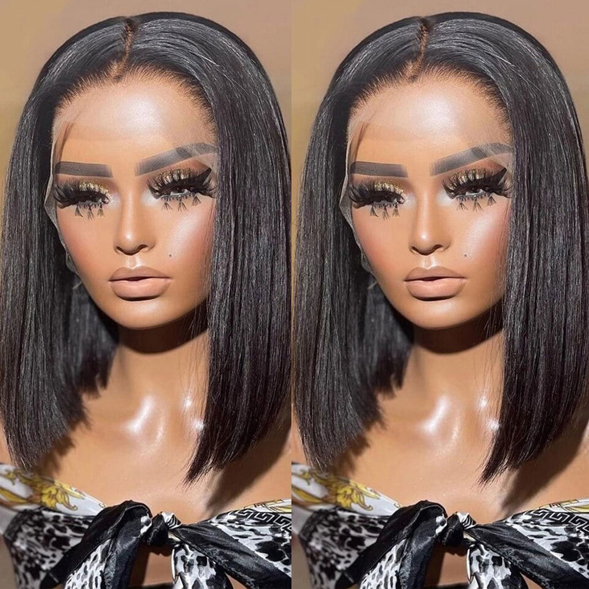 13X4X1 T Part Lace Front Human Hair Wigs for Women Brazilian Straight Short Bob Wigs Pre Plucked Hairline Lace Part Wigs 10inch