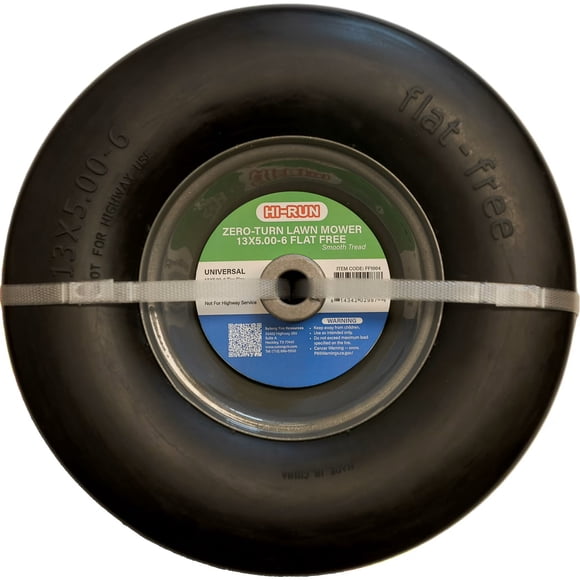Hi-Run Smooth 13X5.00-6 Flat Free Zero-Turn Lawn Mower Tire & Wheel Assembly 3/4 Bushing