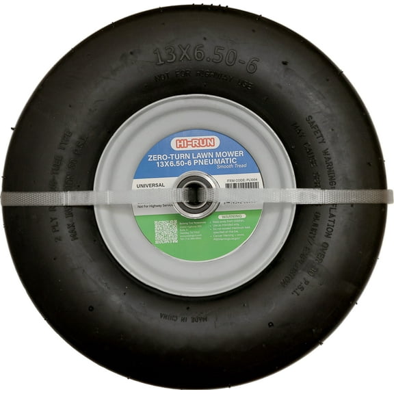 Hi-Run 13X6.50-6 2PR Pneumatic Zero-Turn Mower Tire & Wheel Assembly