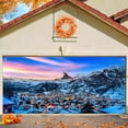 thumbnail image 1 of 13X6 ft Winter Mountain Village Matterhorn Photoshoot Garage Door Background Natural Scenery Austria Hallstatt Alps Mountain Backdrop for Decorations Party Indoor Outdoor Decor Banner Cover, 1 of 5