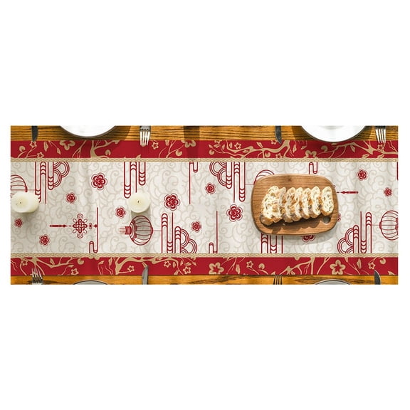 13X72 Inch Chinese For Zodiac Dragon Happy New Year Table Runner Kitchen Decoration Table Runner B YIWEI