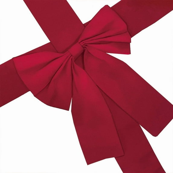 13X8.8Ft Large Christmas Cabinet Door Ribbon Bow, Giant Christmas Door Wreath Bows for Fireplace Door Party Holidays Wrapping Decorations(Red)