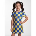thumbnail image 1 of Kids Trendy Short Sleeve Dress Regular-Fit Crew Neck Everyday Dress for Girls Young Girls Age 5-13 Classic Cut, 1 of 6