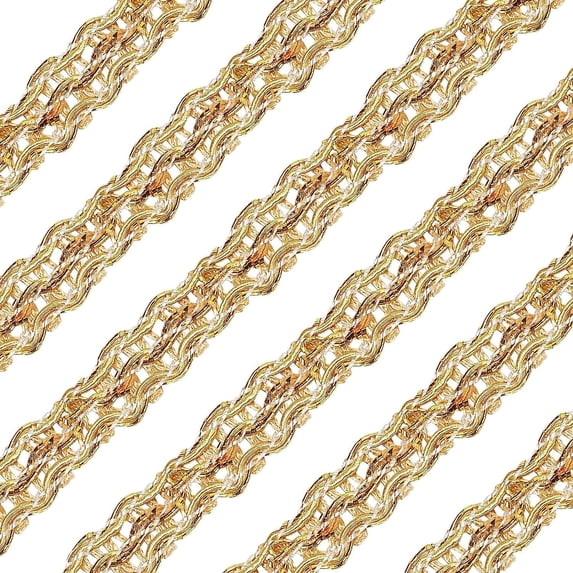 13Yard Grimp Braid Trim Polyester Golden Metallic Edge Woven S Wave Braid Trim Sewing Lace Fabric Upholstery