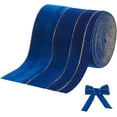 thumbnail image 1 of 13Yards 4 Sizes Velvet Wired Ribbons with Gold Wired Edge Royal Blue Single Face Velvet Ribbon Wrapping Velvet Decoration Ribbon, 1 of 9