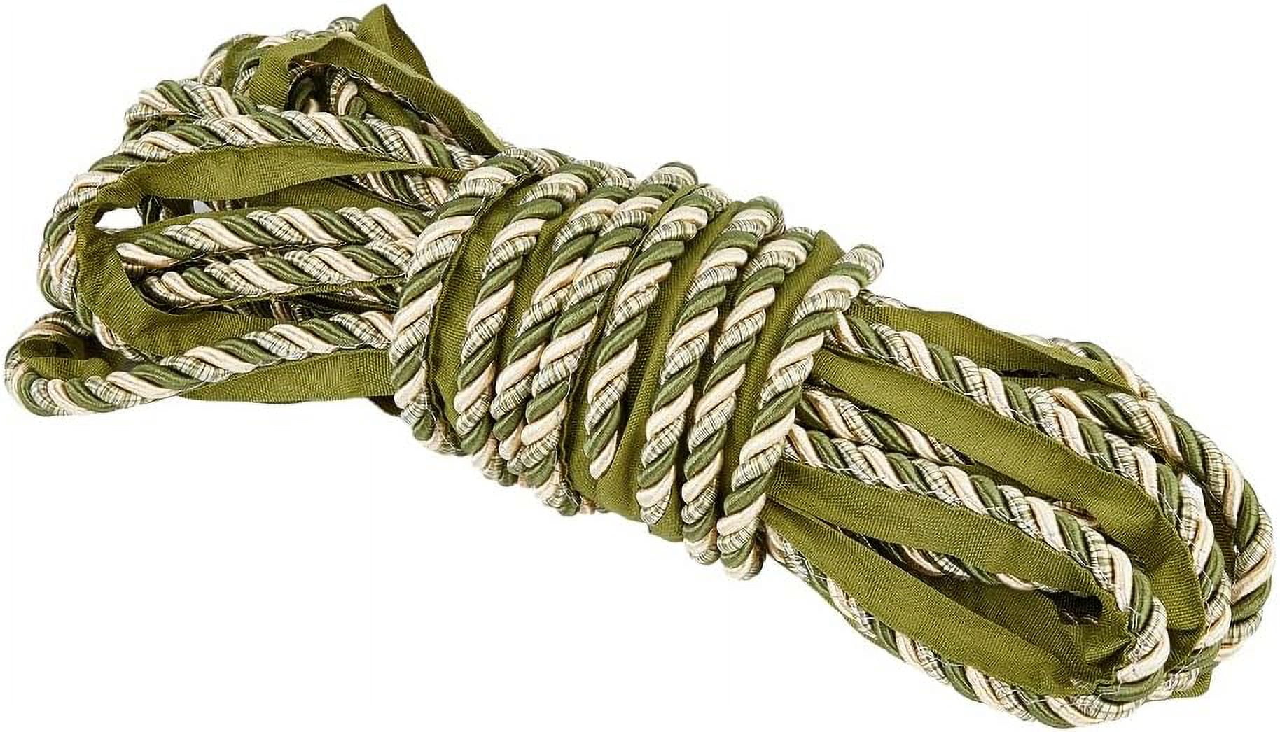 13Yards Cord Edge Trim Twisted Cord Rope 0.94 Inch Twisted Lip Cord Trim Elegant Edge Trim Ribbon for Home Decor Curtain Bag DIY Dark Olive Green Dark Olive Green