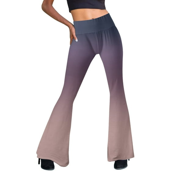 Women's Gradient High Waist Flare Leg Pants Bell Bottom