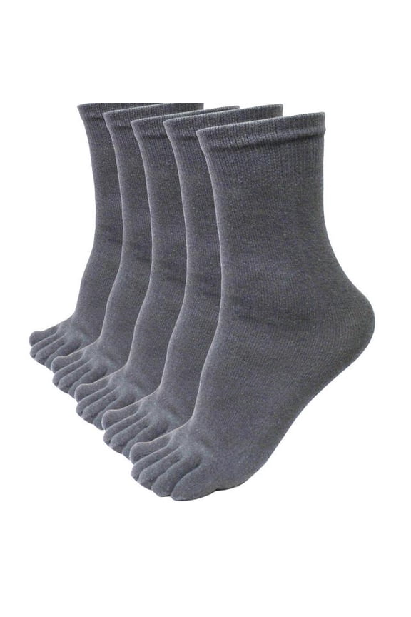 5 Pairs Men Sports Running Five Finger Toe Socks Elastic Short Soild Socks GY