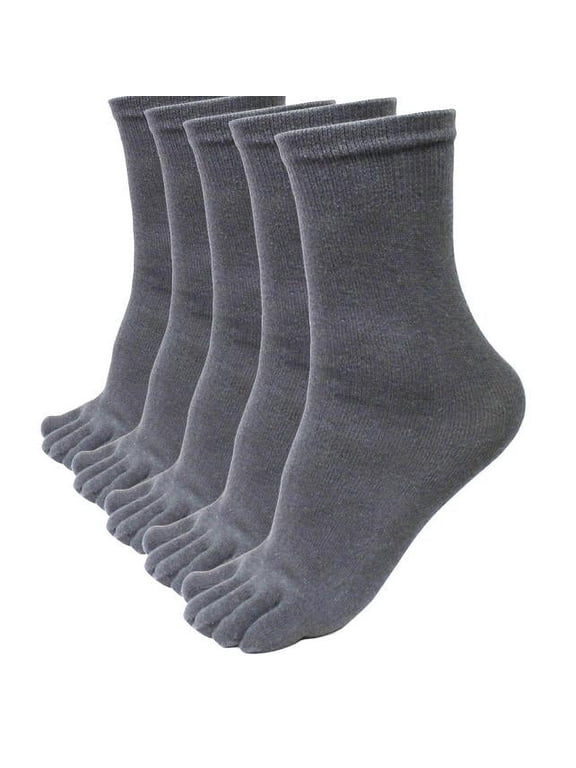 5 Pairs Men Sports Running Five Finger Toe Socks Elastic Short Soild Socks GY