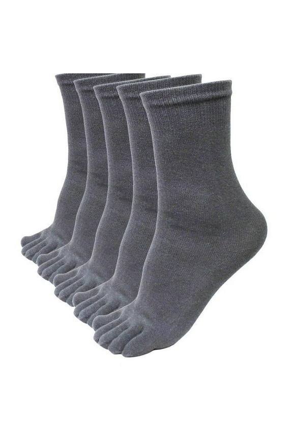 5 Pairs Men Sports Running Five Finger Toe Socks Elastic Short Soild Socks GY