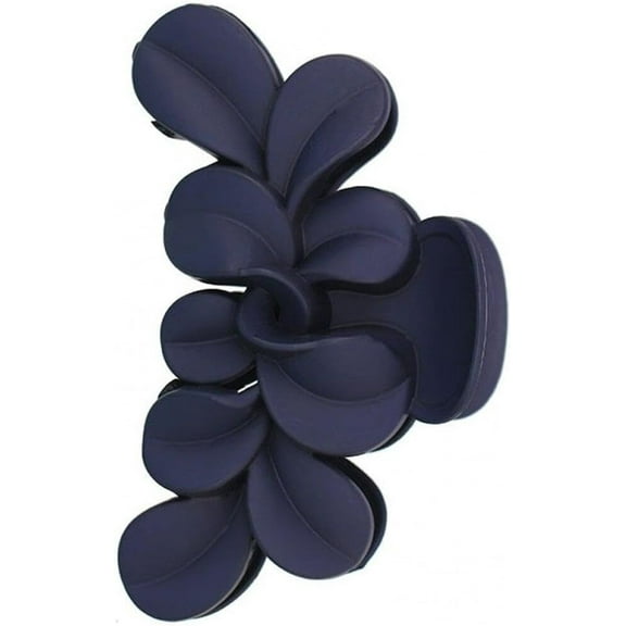 13cm/5 Inch Plastic Leaves Hair Claw Clips Jaw Clip French Twist Ponytail Holder Clip Hair Clamp Clasp Hair Updo Grips Bath Hair Styling Accessories For Women Girls Navy Blue
