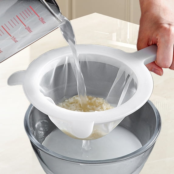 13cm Diameter 200 Mesh Nylon Fine Filter Strainer with Plastic Handle Kitchen Sieve for Juice Milk Honey Yogurt