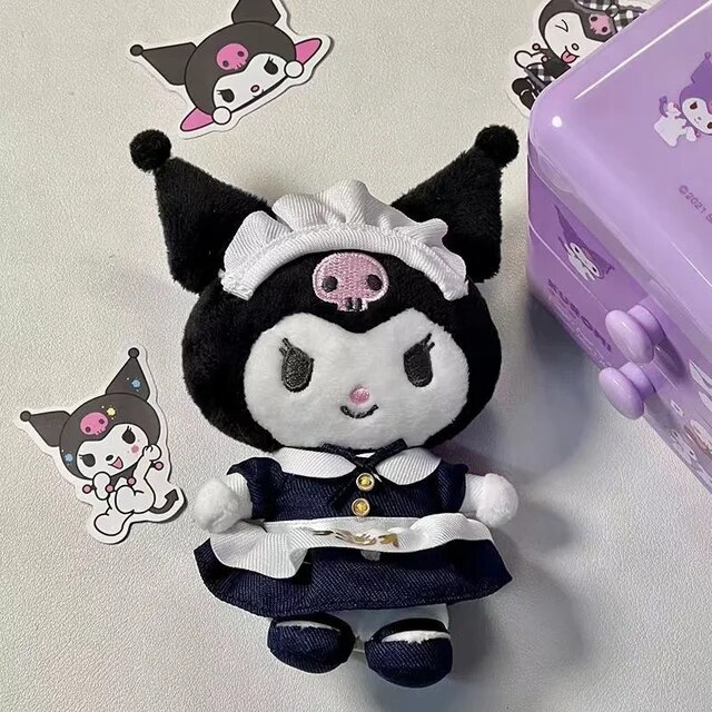 13cm Sanrio Kuromi Maidservant Cartoon Doll Cute Bag Pendant Key Chain