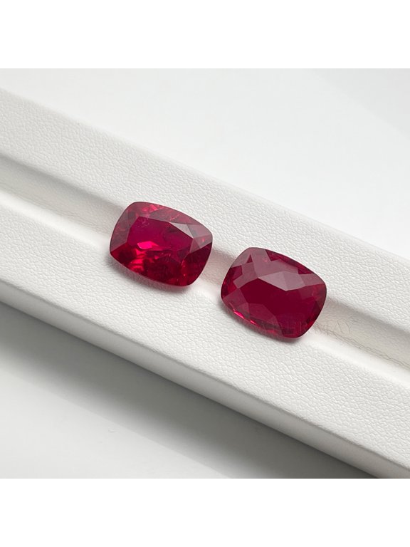 13ct 12x16mm 1pcs Long Cushion Cut Pegion Blood Red Lab Grown Ruby Loose Stone With Inclusions Inlaid Fine Jewelry Making