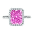 thumbnail image 1 of 13ct Radiant Cut Zircon Wedding Rings for Women S925 Sterling Silver Rings for Women 10*12mm Zircon Eternity Women Engagement Rings Stylish Hypoallergenic Personalized Promise Rings, 1 of 9